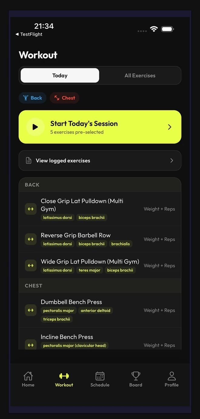 FitlandHQ app — Log every set